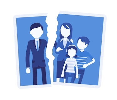 An illustration of a separated family