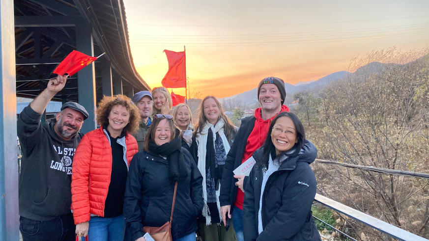 Trip participants visiting the Great Wall of China outside Beijing