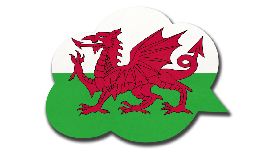 The Welsh flag in a speech bubble