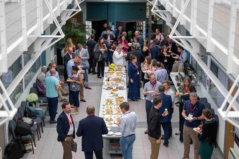 Networking event in the atrium