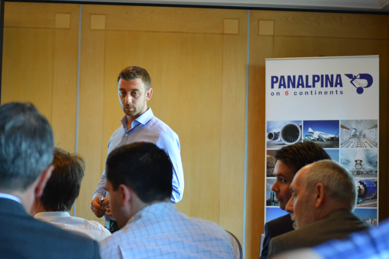 Image of speaker and delegates at Panalpina conference