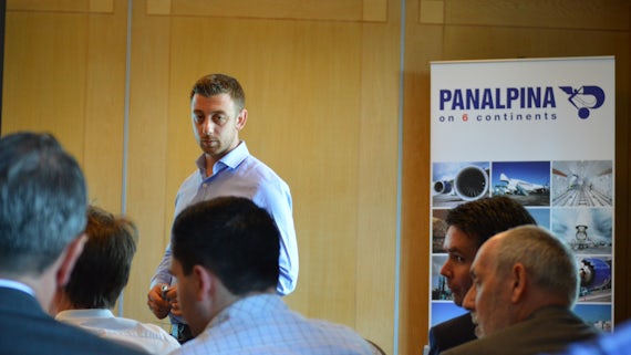 Image of speaker and delegates at Panalpina conference