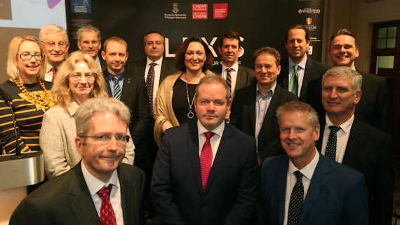 Group shot of attendees at the Flexis Launch