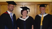 Three Cardiff University graduates who took the Exploring the Past pathway programme.