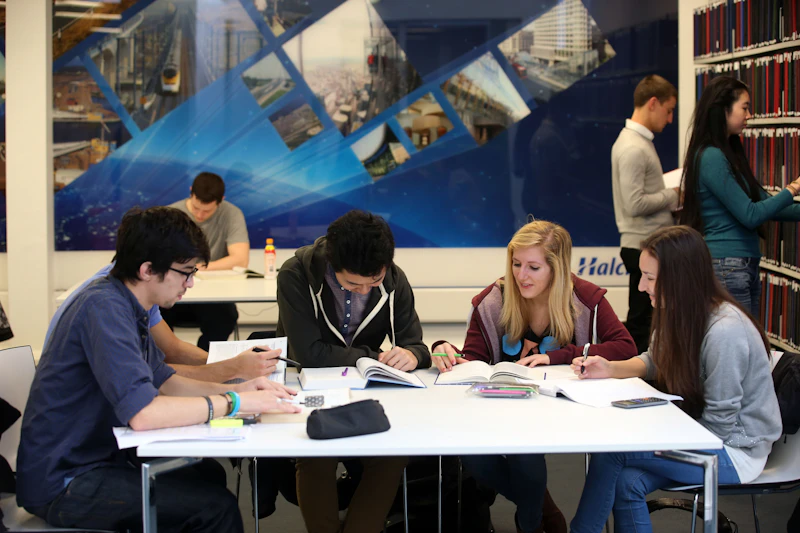 Students working in Trevithick Library.