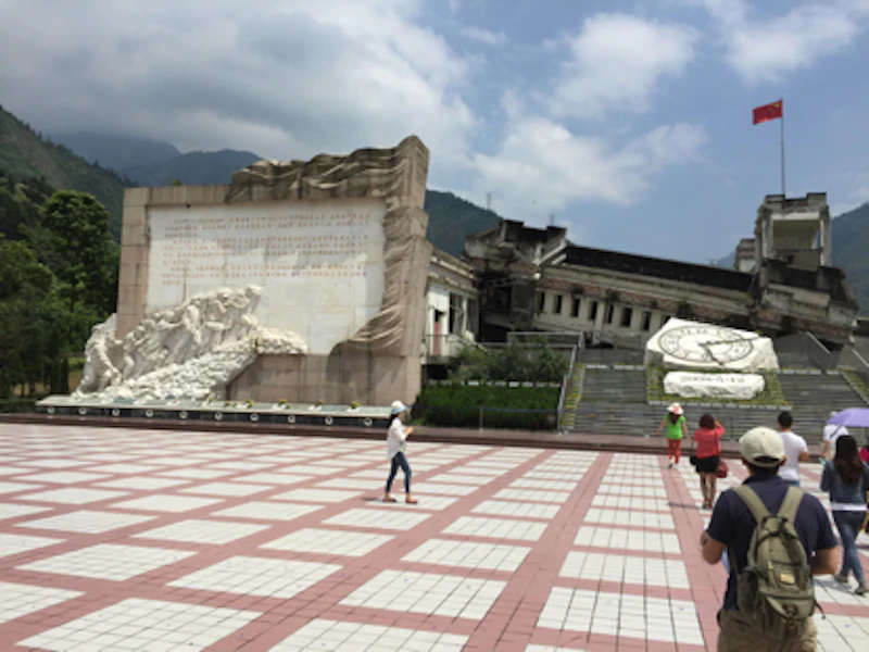 Damage to a school building in Yinxiu, near the epicentre of the 2008 Wenchuan Earthquake