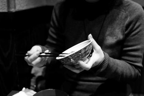 Eating with chopsticks