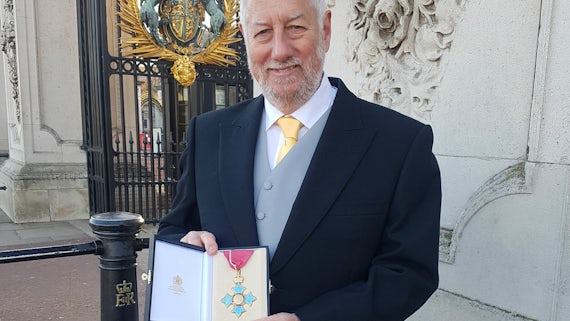 Prof Hutchings with CBE