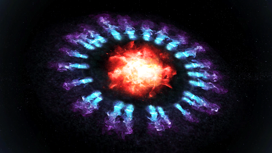 Cosmic dust supernovae blast