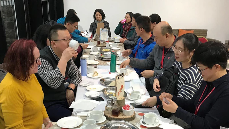 Delegates enjoying lunch at Tredegar Museum