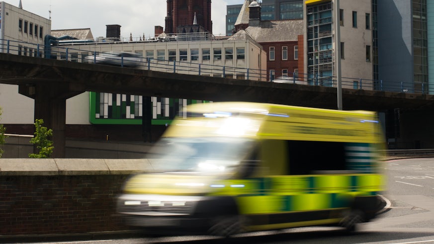 Ambulance driving through streets