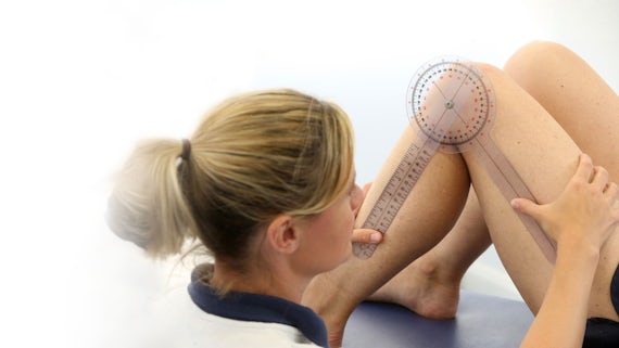 Student conducting a physio exam