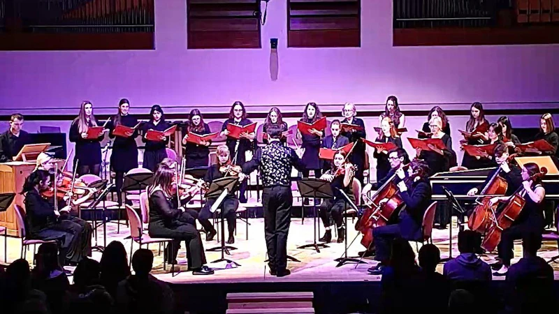 Ensemble performing on stage