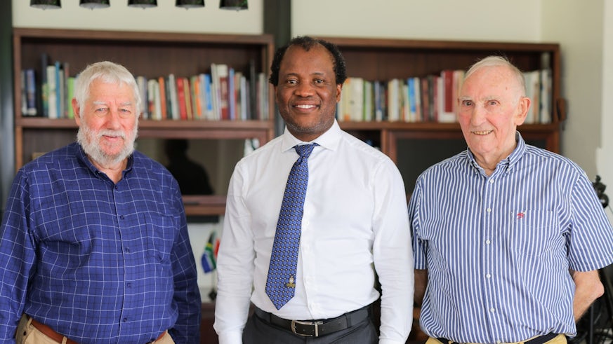 Left to right: Professor Graham Hutchings, Professor Zeblon Vilakazi and Professor Roger Sheldon. 