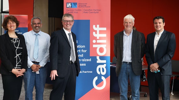 Representatives at the launch of the Hartree Centre SME hub at Cardiff University.