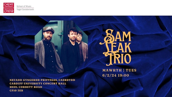 Poster for the Sam Leak Trio concert 6/2/24 19:00