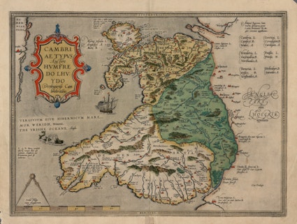 A map of Wales printed in 1573