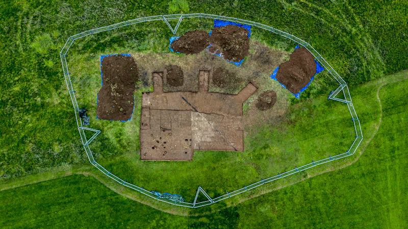 An aerial view of Trelai Park dig 