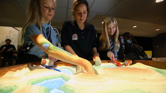 Students exploring the surface structure of Mars