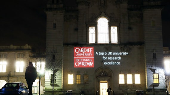 REF projection onto Main Building