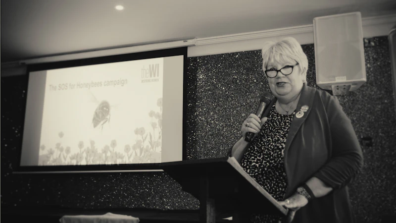 Women's Institute member introducing a talk