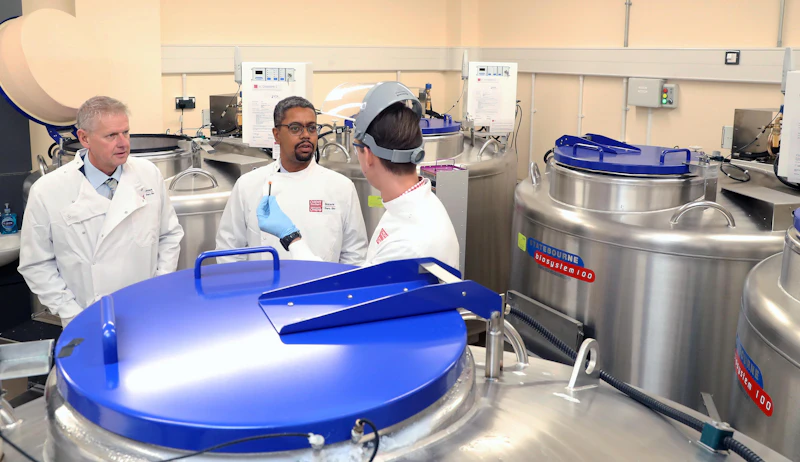 VC and Vaughan Gething at Biobank