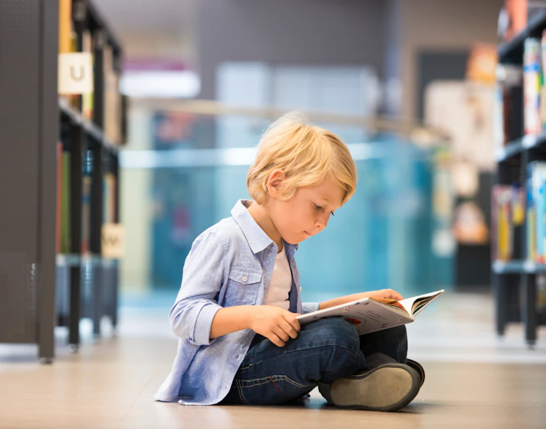 Child reading book