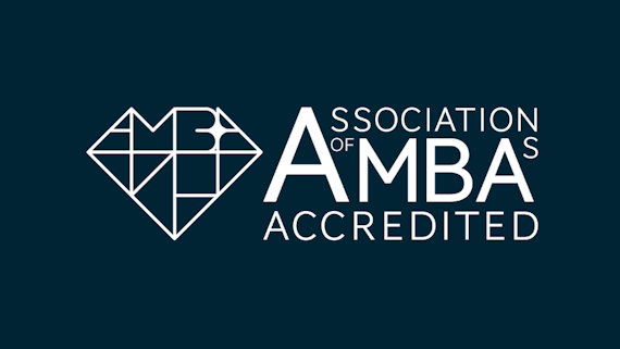AMBA logo on navy background