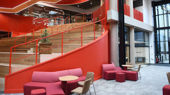 Reception area of Cardiff University's sbarc | spark research centre