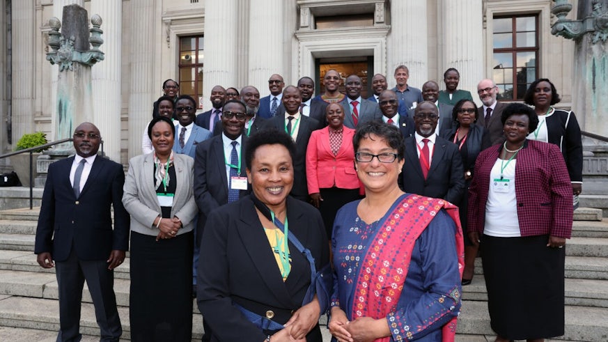 The delegation of Kenyan senior judges and magistrates in Cardiff with Professor Ambreena Manji (right) with Hon. Lady Justice Philomena Mbete Mwilu (left).