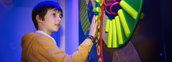 Child in the autism sensory room
