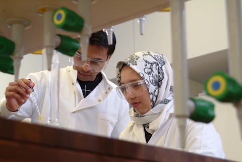 Researchers in the Chemistry lab