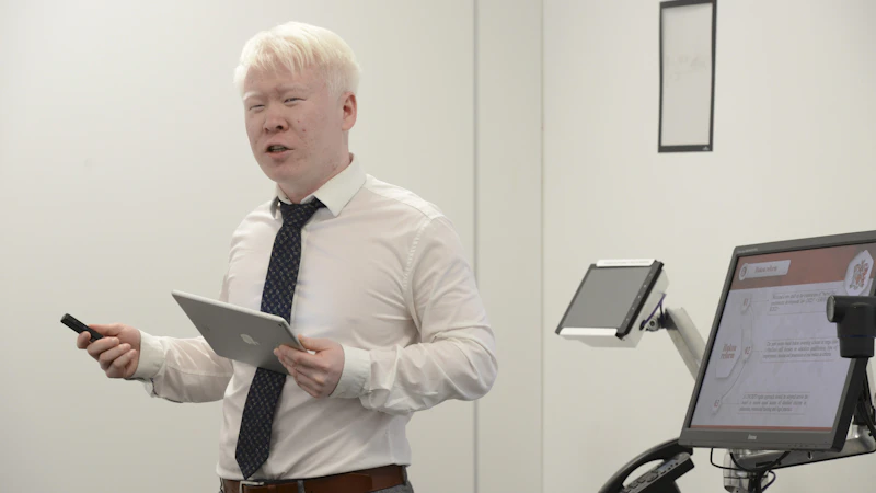 A man giving a presentation.
