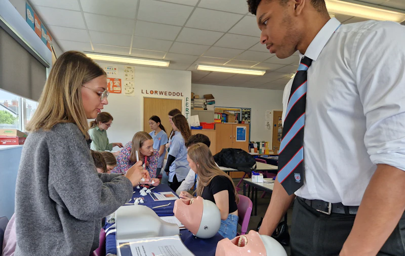 Students at a taster day in a local school