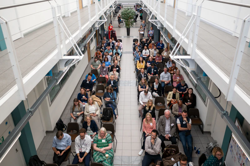 The audience at the digital health in Wales event by CUIN, taken from the balcony.