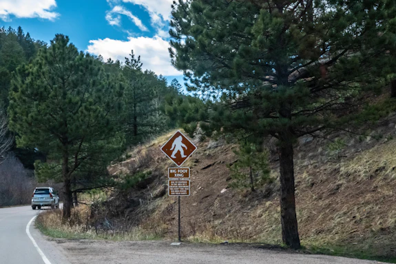 A bigfoot crossing sign