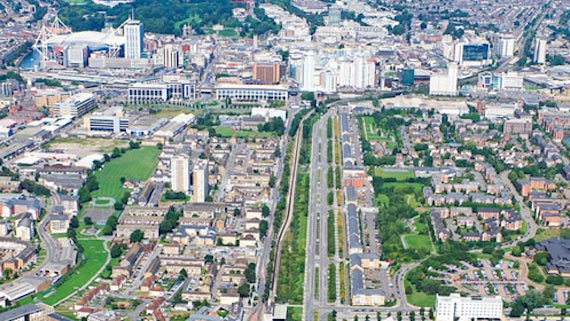 Aerial view of cardiff