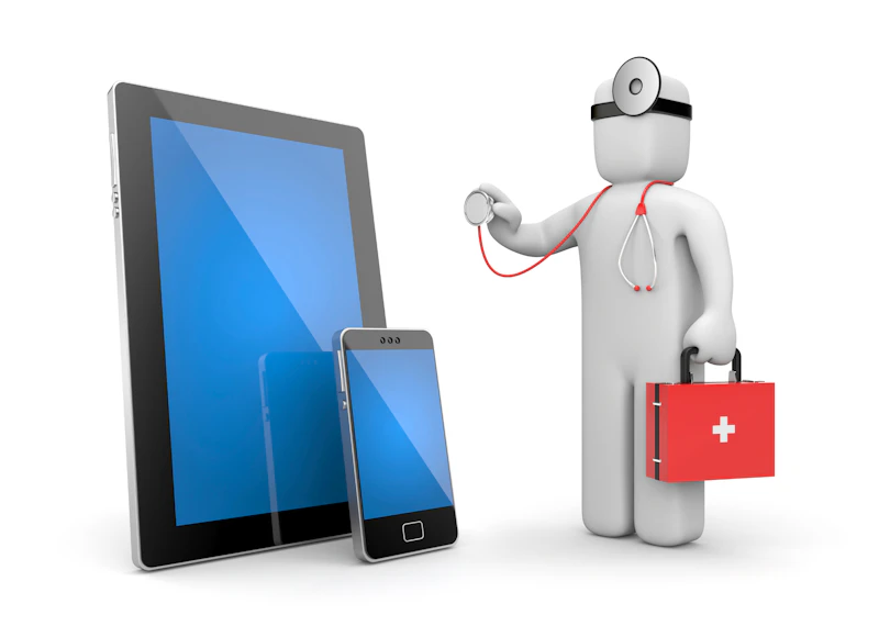 Doctor with ipad mobile