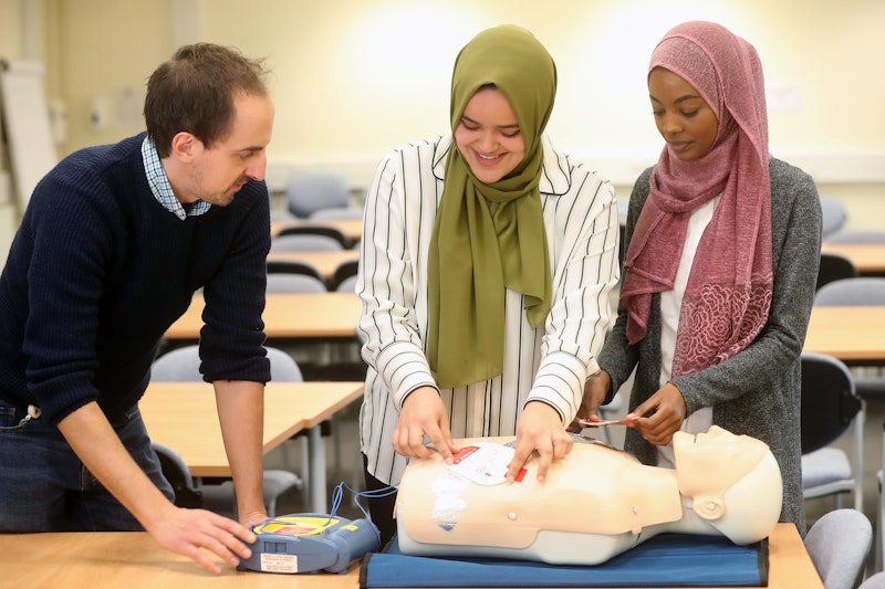Chris teaching students