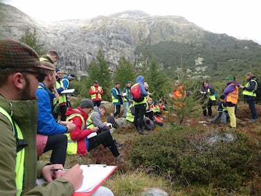 Students on fieldwork in the Swiss Alps