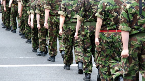UK soldiers stock image