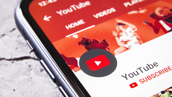 YouTube app on a smartphone