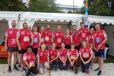 Image of #TeamCardiff runners from the 2022 Cardiff Half Marathon
