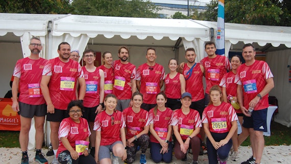 Image of #TeamCardiff runners from the 2022 Cardiff Half Marathon
