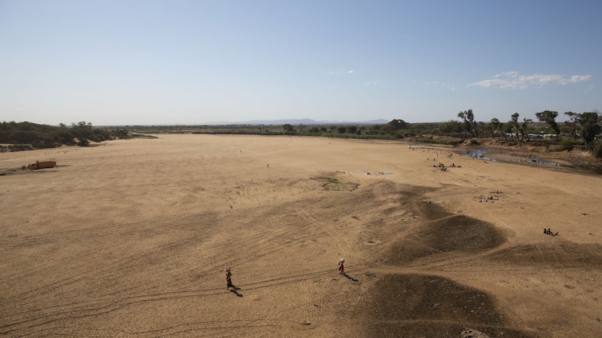 The Mandrare river, now a dried up river bed, Amboasary Antsimo, Anosy region, Madagascar, September 2021