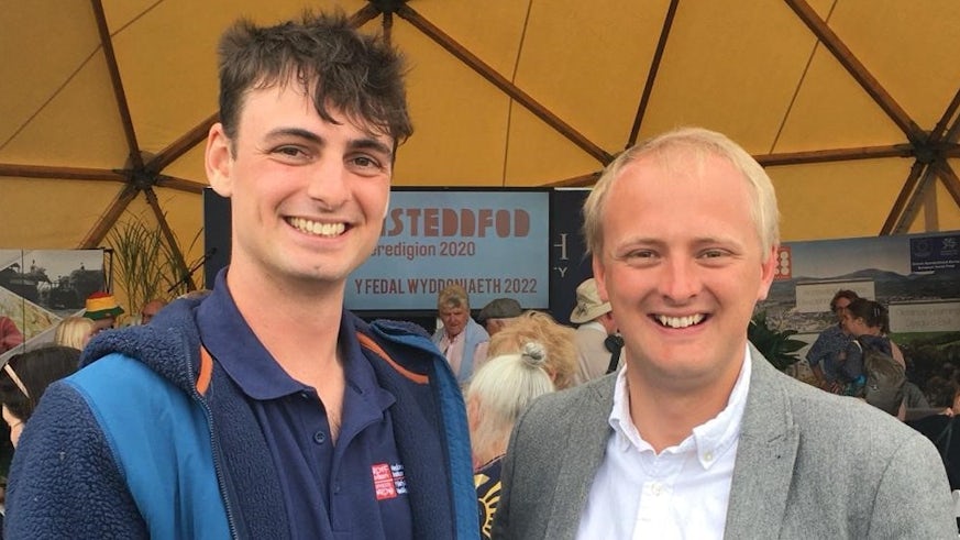 Bedwyr Ab Ion Thomas pictured with Ben Lake MP at the Eisteddfod.
