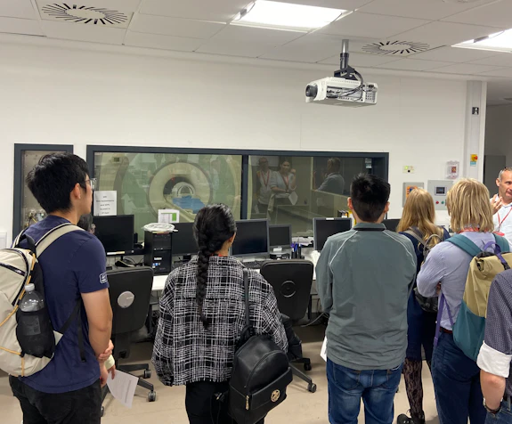 Attendees touring the imaging facilities at CURIC