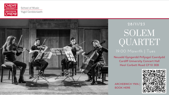 Poster for Solem Quartet concert 28/11/23 