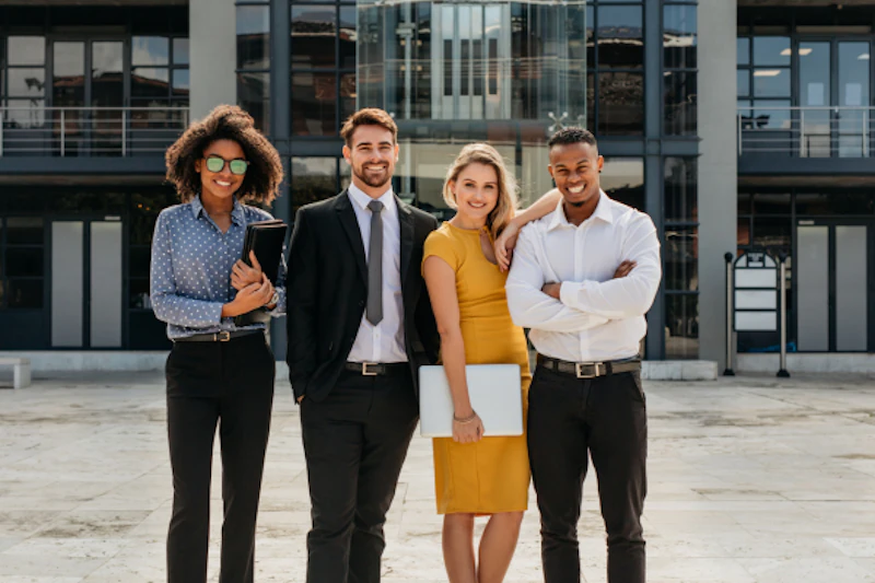 A group of students