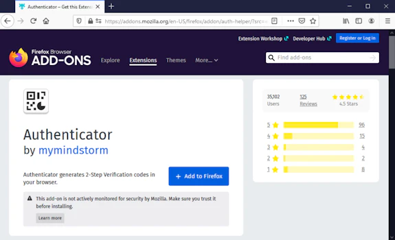 Screenshot of the Mozilla Firefox Add-ons website
